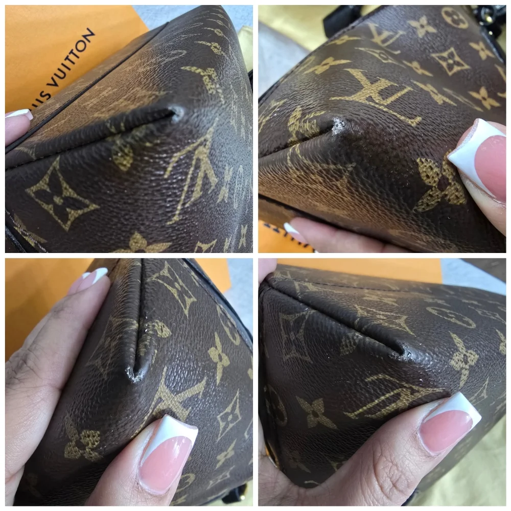 Louis Vuitton Brown Monogram Alma PM Satchel with Black Handles